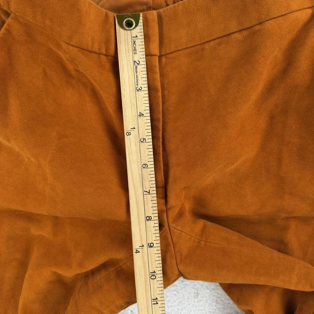 Tory Burch Pants Womens 8 Orange Chino Straight Leg Cropped Button Hem Twill‎